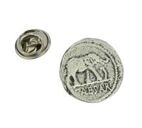 Julius Caesar Reproduction Roman Coin Pewter Lapel Pin Badge