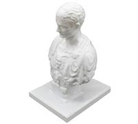 Julius Caesar Statue Desktop Pen Holder Decorative Pen Holder Organizer Resin Pen And Pencil Holder Pencil Container for Office Desktop (White)