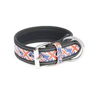 Julius-K9 Artificial Leather Collar with British Flag, 4 x 70 cm