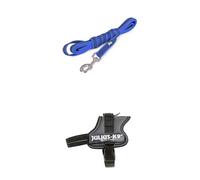Julius-K9 Color & Gray Super-Grip Leash, 20mm x 3m, Blue-Gray + Julius-K9 IDC Powerharness, S/Mini, Anthracite