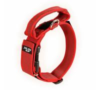 Julius-K9 Colour & Gray Dog Collar With Handle - Red - Size: Large