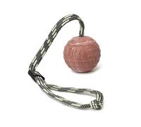 Julius-K9, IDC Natural Rubber Ball with Closable Handle, Horizontally Grooved, 60 mm