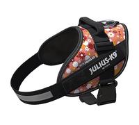 JULIUS-K9 IDC Powerharness - Professional Dog Harness With Handle, One-click Fit, Reflective, Adjustable, No-pull & Easy to Put on, JK9 Patches, for Training & Everyday Walks, L/1 Large, Pink Flowers