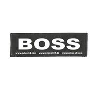 Julius-K9 Interchangeable Hook & Loop Patches, 1 pair, BOSS, Size: Small, Black