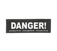 Julius-K9 Interchangeable Hook & Loop Patches, 1 pair, DANGER!, Size: Baby 1, Black