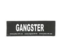Julius-K9 Interchangeable Hook & Loop Patches, 1 pair, GANGSTER, Size: Small, Black
