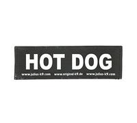 Julius-K9 Interchangeable Hook & Loop Patches, 1 pair, HOT DOG, Size: Small, Black