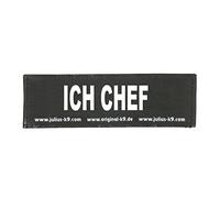 Julius-K9 Interchangeable Hook & Loop Patches, 1 pair, ICH CHEF, Size: Small, Black