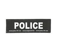 Julius-K9 Interchangeable Hook & Loop Patches, 1 pair, POLICE, Size: Large, Black