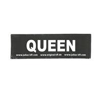 Julius-K9 Interchangeable Hook & Loop Patches, 1 pair, QUEEN, Size: Large, Black