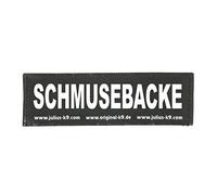 Julius-K9 Interchangeable Hook & Loop Patches, 1 pair, SCHMUSEBACKE, Size: Small, Black