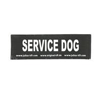 Julius-K9 Interchangeable Hook & Loop Patches, 1 pair, SERVICE DOG, Size: Large, Black