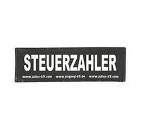 Julius-K9 Interchangeable Hook & Loop Patches, 1 pair, STEUERZAHLER, Size: Small, Black