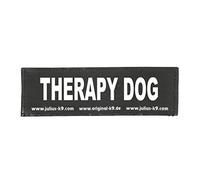 Julius-K9 Interchangeable Hook & Loop Patches, 1 pair, THERAPY DOG, Size: Large, Black