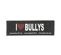Julius-K9 Original Interchangeable Patch, Large, Black, I Love Bullys