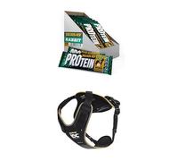 Julius-K9 Protein Bar for Dogs 50g Rabbit & Carrots + Julius-K9 IDC Longwalk Y-Harness, Black-Gray, XL