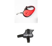 Julius-K9 Retractable Dog Lead, M - 5m Tape, Black/Red + Julius-K9 IDC Powerharness, S/Mini, Anthracite