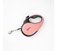 Julius-K9 Retractable Dog Lead, XS - 3 m Tape, Black/Pink - anti-slip handle, ribbon leash, extandable, one handed brake, pause, lock, reflective ribbon, tangle free, heavy duty