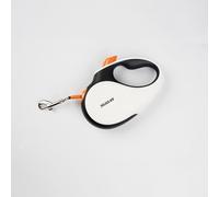 Julius-K9 Retractable Dog Lead, XS - 3 m Tape, White/Orange - anti-slip handle, ribbon leash, extandable, one handed brake, pause, lock, reflective ribbon, tangle free, heavy duty