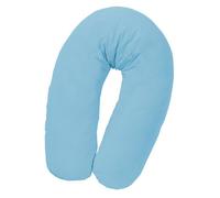 Julius Zöllner 4670040317 Nursing Pillow with Pearl Filling Plain Cotton Approx. 190 cm Plain Blue