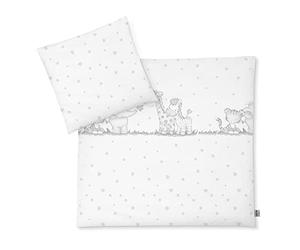 Julius Zöllner Baby Bed Linen 100% Cotton Standard 100 by Oeko-Tex, Made in Germany, Size 80 x 80 + 35 x 40 cm, Jungle Band