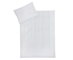 Julius Zöllner Children's Bed Linen 100% Cotton Standard 100 by Oeko-Tex, Made in Germany, Size 100 x 135 + 40 x 60 cm, Stars Grey