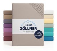 Julius Zöllner Fitted Sheet for cots (60 x 120 cm/70 x 140 cm, Jersey Taupe)