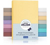 Julius Zöllner Jersey fitted sheet for cradles 90 x 40 cm and bassinet, 100% cotton, standard 100 by Oeko-Tex, banana