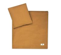 Julius Zöllner Muslin Children's Bed Linen 80 x 80 + 35 x 40 cm, 2-Piece Set Consisting of Duvet Cover and Pillowcase, 100% Cotton Muslin, with Zip, Standard 100 by Oeko-TEX, Cinnamon