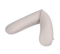 Julius Zöllner Nursing pillow, pregnancy pillow, positioning pillow, and cuddly flake filling, approx. 180 cm, plain taupe
