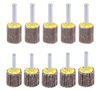 Juliyeh 10 Pcs Flap Wheelset Include 5 Pcs 20mm & 5 Pcs 25mm, 80 Grit Sanding Wheel with 3mm Mandrel Shank for Rust Removal and Polishing.