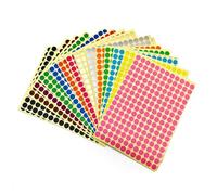 Juliyeh 10mm Coloured Dot Stickers Sticky Labels, 14 Different Assorted Colors Dot Labels, 28 Sheets 5376 Pcs Color Coding Labels for Event Activity Schools Coding DIY Crafts Gift