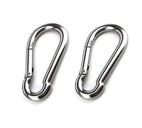 Juliyeh 2 PCS M8 Spring Snap Hook, 304 Stainless Steel Heavy Duty Carabiner Clip, Quick Link Lock (1.57×3.15in), for Camping, Hiking, Fishing, Keychain.