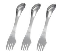 Juliyeh 3 Pack 3 in 1 Spork Camping Cutlery,Outdoor Multifunctional Fork,Spoon,Knife Combo,Lightweight Metal for Picnic,Backpacking,Hiking.