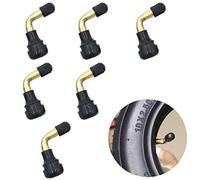 Juliyeh 6 Pcs Tubeless Tire Valve Stems 90 Degree Angle Tire Valve Stems Tyre Valve Extension Adaptors for Motorcycle Tyre, Battery Car Tyre