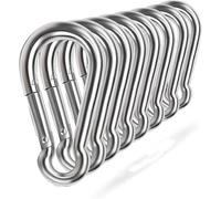 Juliyeh 8PCS M8 Spring Snap Hook, 304 Stainless Steel Heavy Duty Carabiner Clip, Quick Link Lock (1.57×3.15in), for Camping, Hiking, Fishing, Keychain.