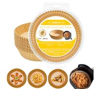 Juliyeh Air Fryer Parchment Paper Liner, 100PCS Air Fryer Paper Liners Disposable, Paper Liner for Air Fryer, Oil-Proof, Water-Proof, Food Grade Parchment for Baking Roasting Microwave(7.8in)