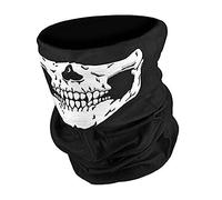 Juliyeh Biker Skeleton Skull Face Mask BMX - Airsoft - Ski Snood Neck Warmer (White), One Size