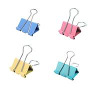 Juliyeh Binder Clip 24PCS 32mm Metal Bulldog Large Assorted Foldback Clips Bull Clips Medium Paper Stationary Set Document for Office School Home Shops(4 Colour)