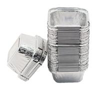 Juliyeh Lot de 50 bols en Aluminium,Barquettes de Cuisson 7,5x7,5x3,5 cm Pour Four, BBQ, Congélation - Idéal Pour Cupcakes, Quiches.