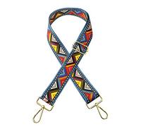 Juliyeh Wide Shoulder Strap, Adjustable Purse Strap,Colorful Replacement Bag Belt For Crossbody Handbag Canvas Bag (Triangle Pattern), Blue, 80Centimeter - 130Centimeter