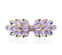 JULIYOOYOO Crystal Hair Clips for Women and Girls,Stylish and Elegant Hair Accessories,Hair Barrette Clip with Rhinestones Embedded as Decoration Also Perfect Mother's Day Gifts for Mom(Purple)