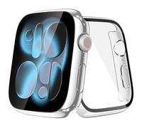 JULK [2 Pack Silver Case with Tempered Glass Screen Protector for Apple Watch 11 (2025) 42mm, Full Coverage Hard PC Protective Cover for iWatch Series 11/10 42mm (1 Silver + 1 Transparent)