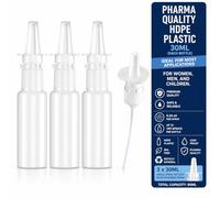 JULLY! 3-Pack 20ml Refillable Set - Smooth-Mist nasal spray bottle with Easy Pump Action - Durable, Travel-Friendly empty nasal spray for Everyday Use, White, 30 ML With Pack 3