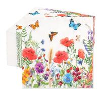 JULMELON 100 Spring Flower Lunch Napkins Disposable Spring Flower Butterfly Decorative Napkins Flower Dessert Cocktail Beverages Dinner Napkins for Baby Shower Party Supplies Decoration, 6.5 x 6.5 in