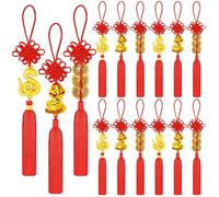 JULMELON 20PCS Chinese New Year Decorations 2025 Year of The Snake Gold Coinages FengShui Hanging Pendants Chinese Knot Good Lucky Charms for Car Ornaments Spring Festival Lunar New Year Wealth