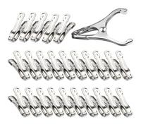 JULMELON 25 Pcs Greenhouse Clips,Stainless Steel Greenhouse Clamps,Heavy Duty Garden Clips with Large Open Strong Grip for Fixing Netting Cover Film,Season Plant Support Clips