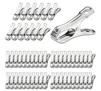 JULMELON Garden Clips, 55 PCS Stainless Steel Greenhouse Clamps Heavy Duty Greenhouse Clips Hoops with Large Open Strong Grip for Shade Cloth or Plant Cover Netting
