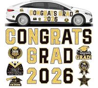 JULMELON Graduation Car Decorations Magnets, 22pcs Class of 2025 Grad Decor Car Magnetic for University Kindergarten Graduation Party Cruise Garage Door Refrigerator Decorations Supplies (Gold)