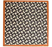 Julunar Silk Like Head Scarf for Women - Satin Large Hair Scarves - 35" Square Silk Hair Wrap for Sleeping with Gift Packed, B016-3 Floral Black, Large